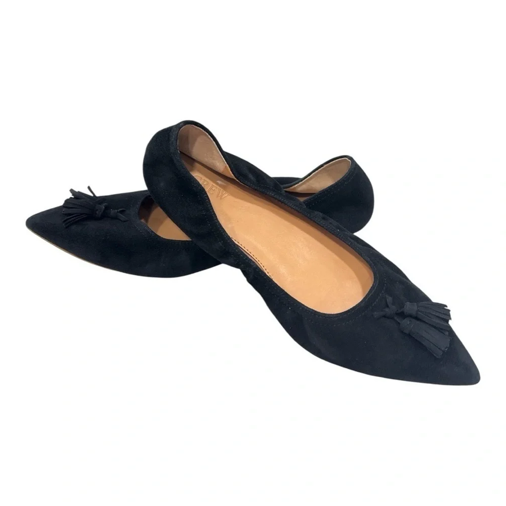 J. Crew Black Tassel Flats